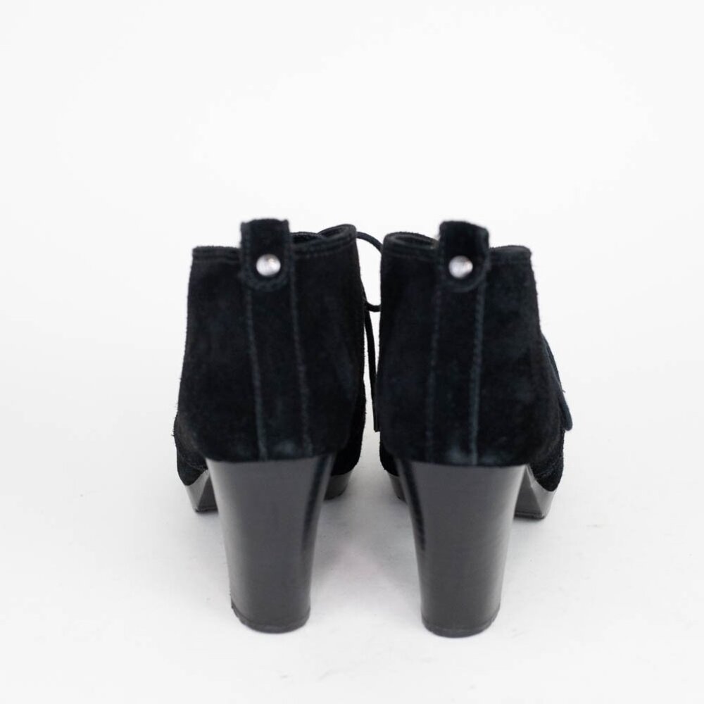 Giani Bernini Black Suede Ankle Boots Lace Up Booties Women's Size 8.5 - Picture 3 of 9